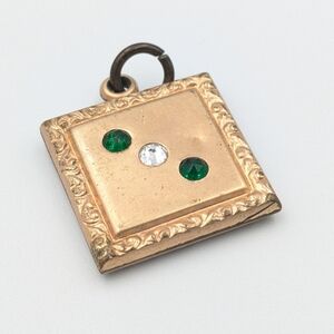 Antique art nouveau square pendant / fob